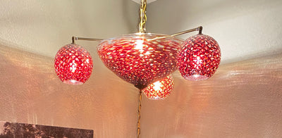 Copper Red Glass Chandelier