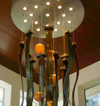 Tide Pool Green Hanging Custom Chandelier