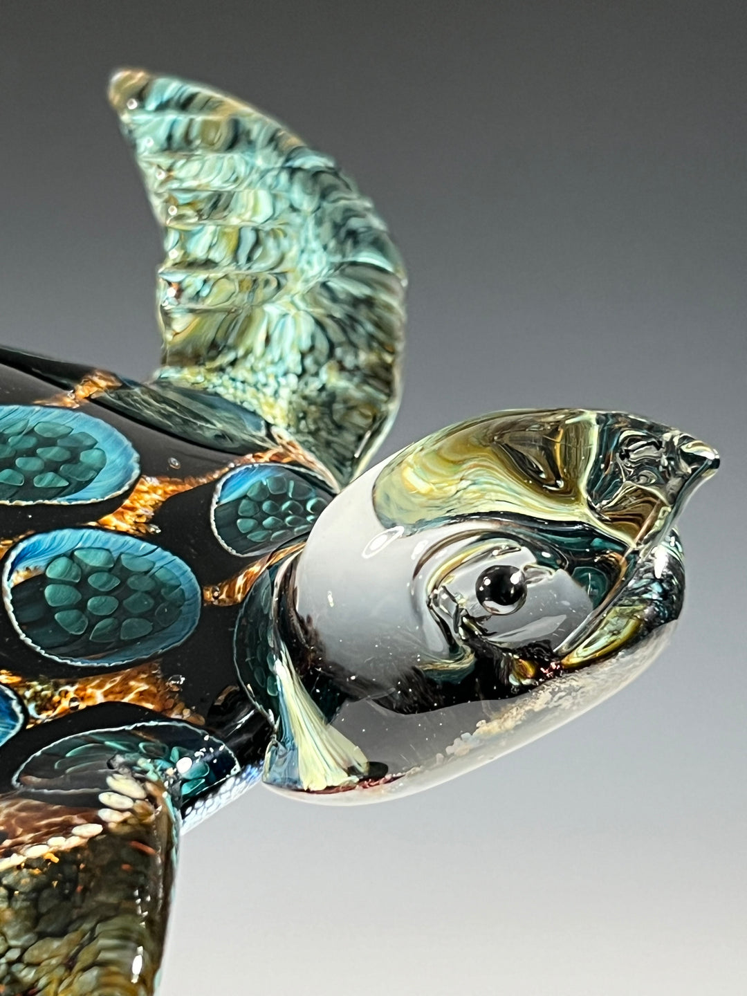 Aloha Sea Turtle Glass Figurine, 1.75 in
